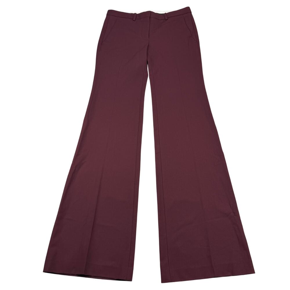 NWT THEORY Demitria 2 New Stretch Wool Flare Leg Pants Size 00 Dark Current - Picture 3 of 7